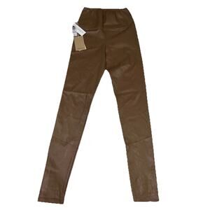 Wilfred Free Daria Leggings Size S Brown Vegan Faux Leather High Rise Skinny